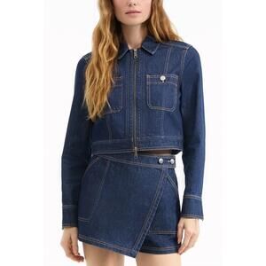 NEW VERONICA BEARD patty cropped denim jacket in indigo rinse